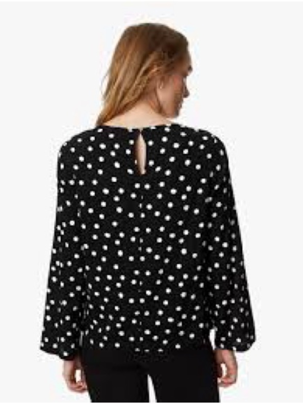 🎃3/$15🎃Iconic Black & White Classic Polka Dot Long Sleeve Blouse